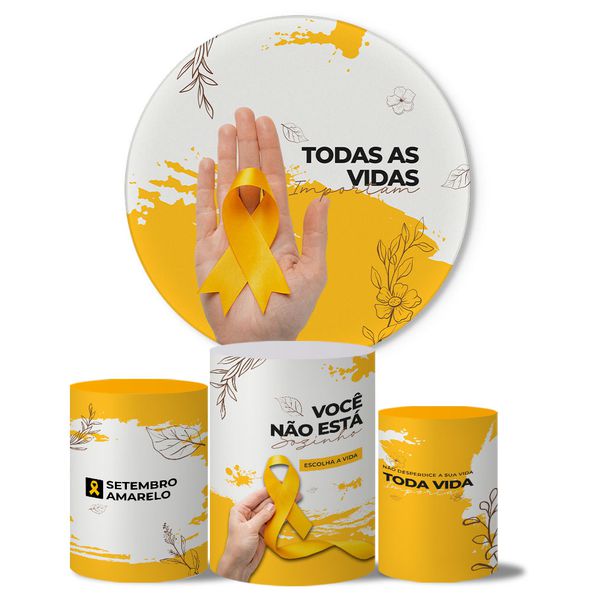 Trio Capas Cilindros + Painel Veste Fácil Setembro Amarelo