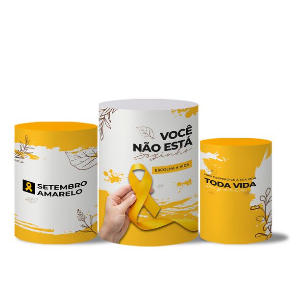 Trio Capas Cilindros Veste Fácil Setembro Amarelo