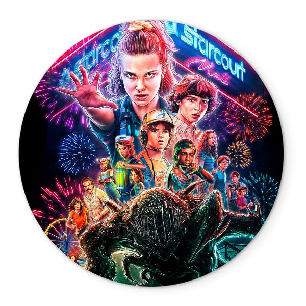 Painel Redondo Veste Fácil C/ Elástico 1,50x1,50 Tema Stranger Things