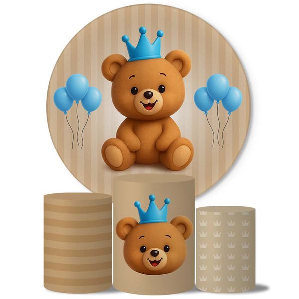 Trio Capas Cilindros + Painel Veste Fácil Ursinho