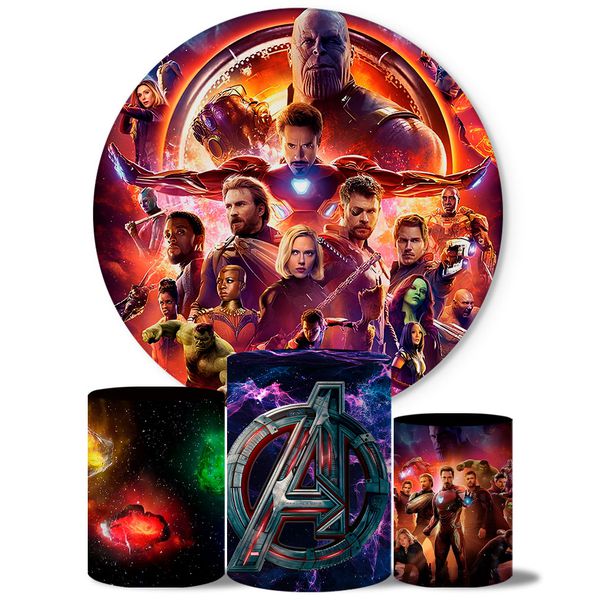 Trio Capas Cilindros + Painel Veste Fácil Vingadores 3