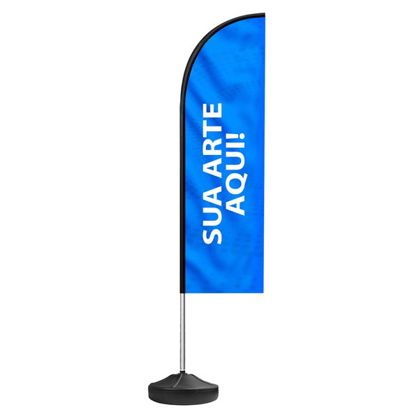 Wind Banner Seu Tema Aqui Modelo Faca Fly Flag Dupla Face 3,2m Completo 