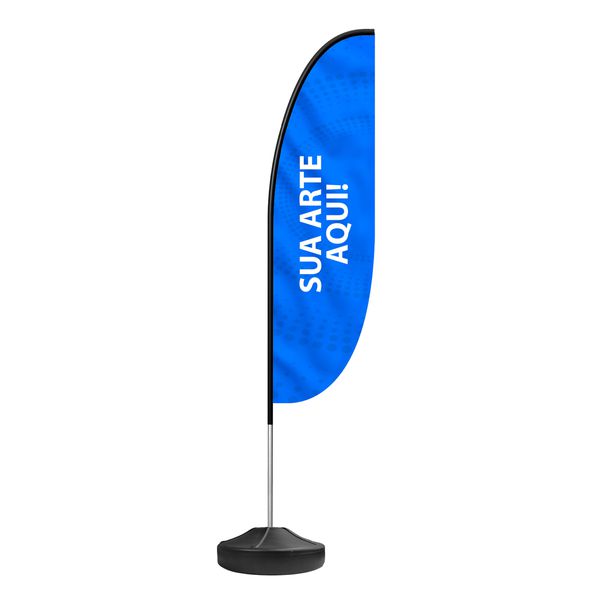  Wind Banner Seu Tema Aqui Modelo Pena Fly Flag Dupla Face 3,2m Completo 