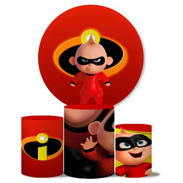 Trio Capas Cilindros + Painel Tema Zezé Os incriveis Veste Fácil