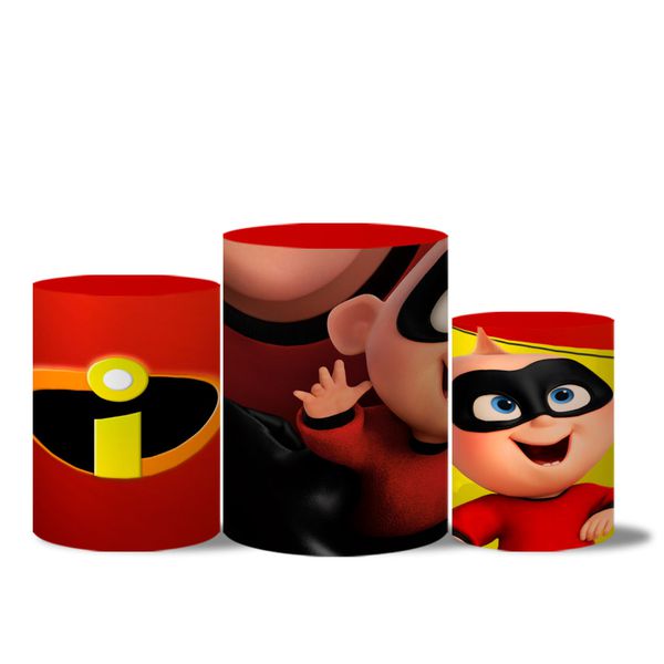 Trio Capas Cilindros Tema Zezé Os incriveis Veste Fácil C/ Elástico