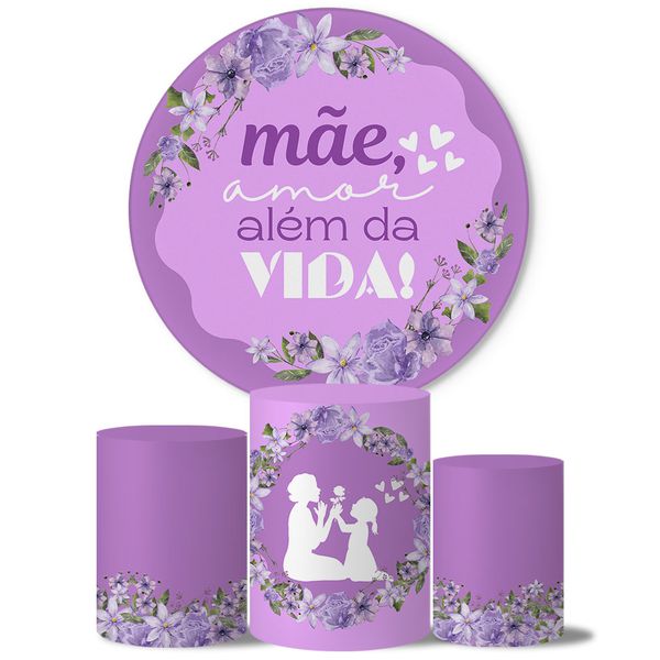 Trio Capas Cilindros + Painel Tema Dia Das Mães 4 Veste Fácil