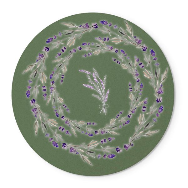 Painel Redondo Tema Lavanda Floral