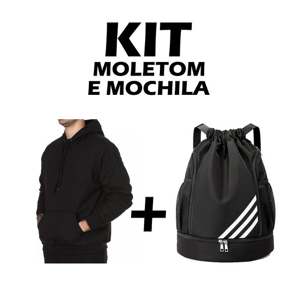 Kit Mochila Bag Esportiva + Moletom Com Capuz