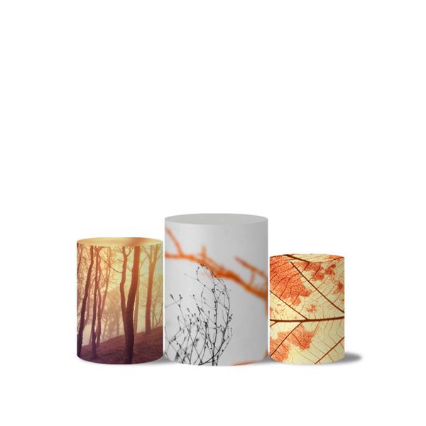Trio Capas Cilindro Tema Natureza Elegante