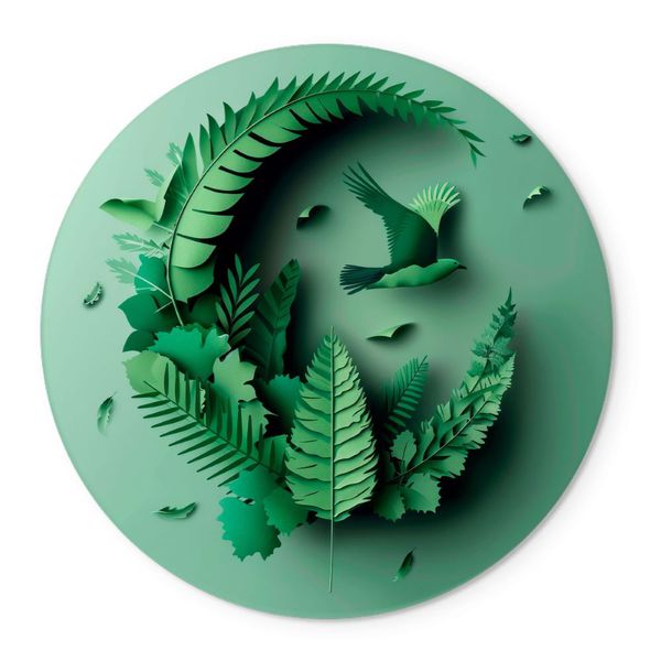 Painel Redondo Tema Natureza Papercut