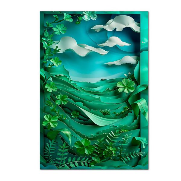 Painel Retangular Tema Natureza Papercut