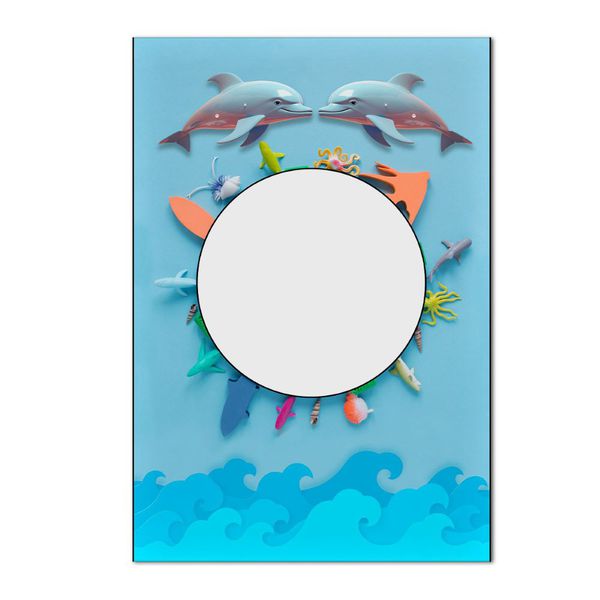 Painel Vazado Retangular Tema Oceano Papercut