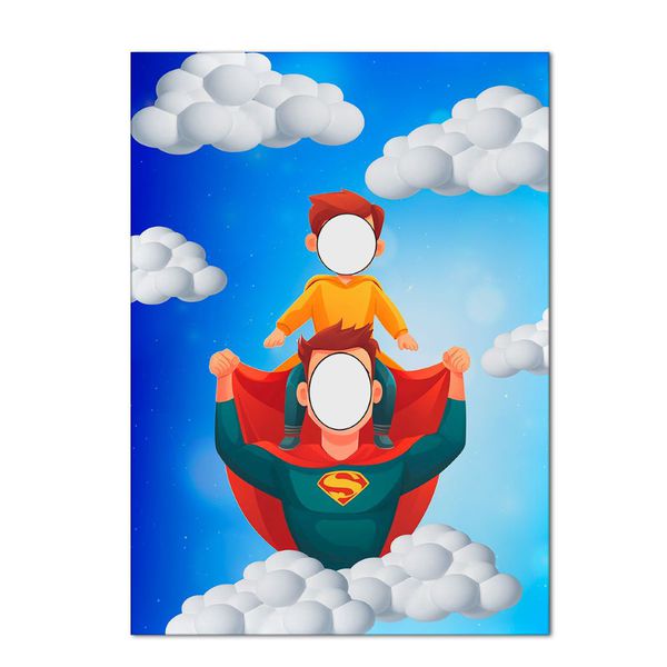 Painel Vazado Retangular Tema Pai E Filho Herói 1