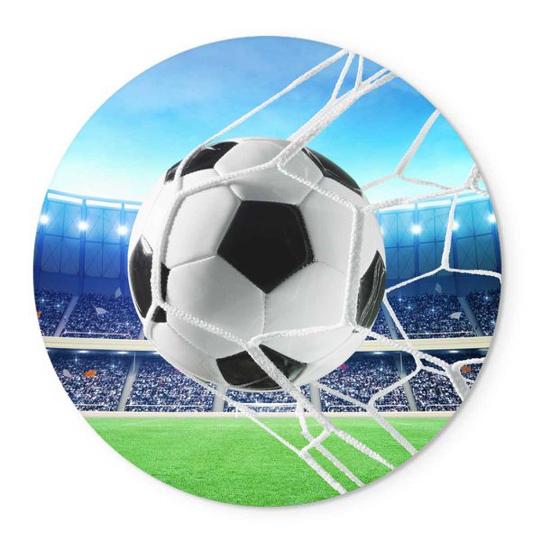 Painel Redondo Abre Fácil Pegue Monte Tema Futebol Bola na Rede