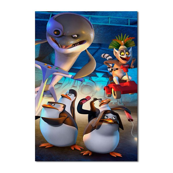 Painel Festa Retangular Tema Pinguins de Madagascar 