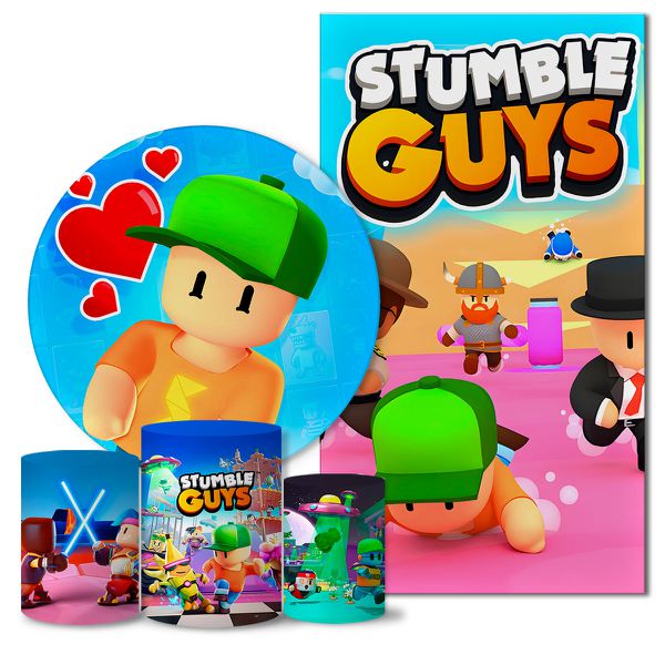 Trio Capas + Painéis Casado Tema Stumble Guys Veste Fácil
