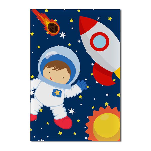 Painel Festa Retangular Astronauta Cometas