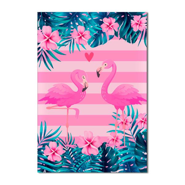Painel Festa Retangular Flamingo Tropical