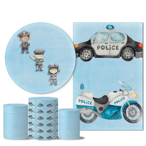Trio Capas + Painéis Casado Tema Policial Baby