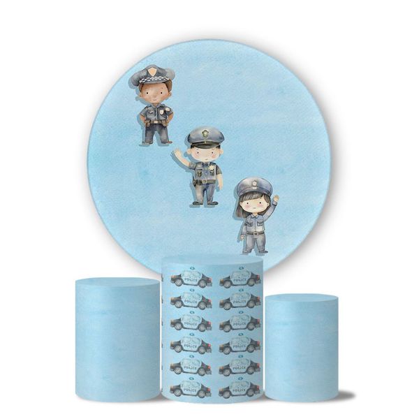 Kit Painel Cilindro Tema Policial Baby