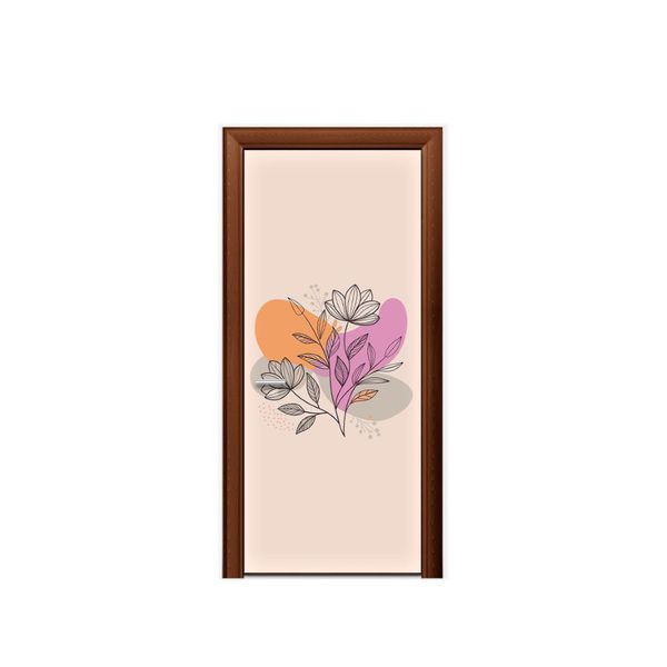 Capa de Porta Tema Floral Abstrato