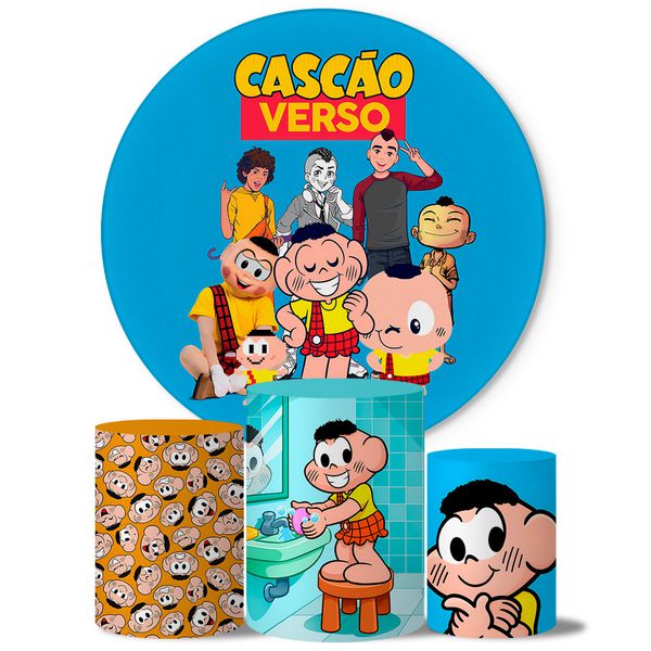 Trio Capas Cilindros + Painel Tema Cascão 2 Veste Facil 