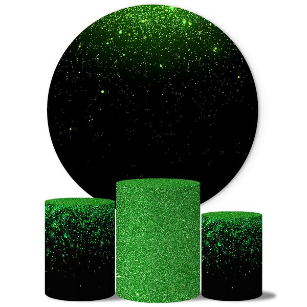 Trio Capas Cilindros + Painel Glitter Verde Veste Fácil