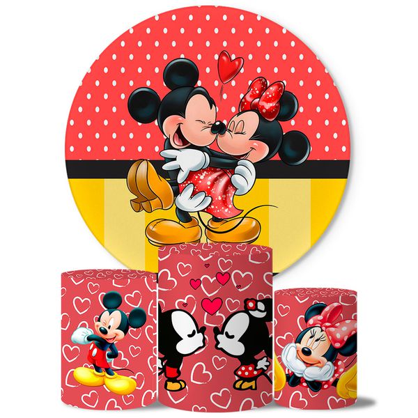 Trio Capas Cilindros + Painel Mickey e Minnie 2 Veste Fácil 