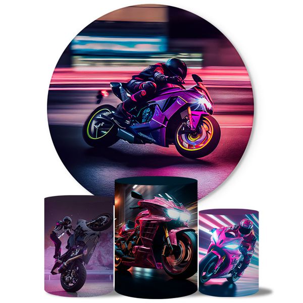 Trio Capas Cilindros + Painel Moto Rosa Veste Fácil 