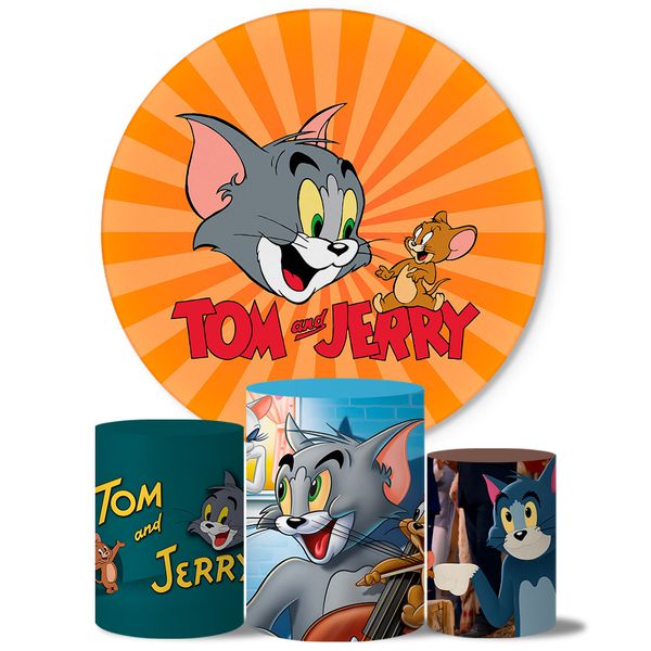 Trio Capas Cilindros + Painel Tema Tom e Jerry Veste Facil