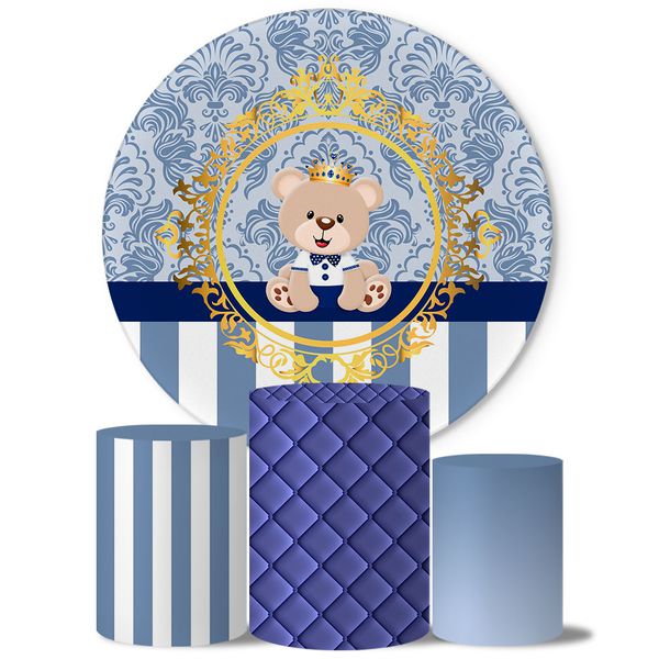 Trio Capas Cilindros + Painel Tema Ursinho Príncipe 2 Veste Fácil