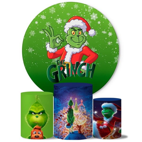 Trio Capas Cilindros + Painel Tema Grinch Veste Fácil