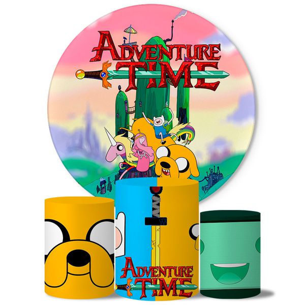 Trio Capas Cilindros + Painel Tema Hora de Aventura Veste Fácil