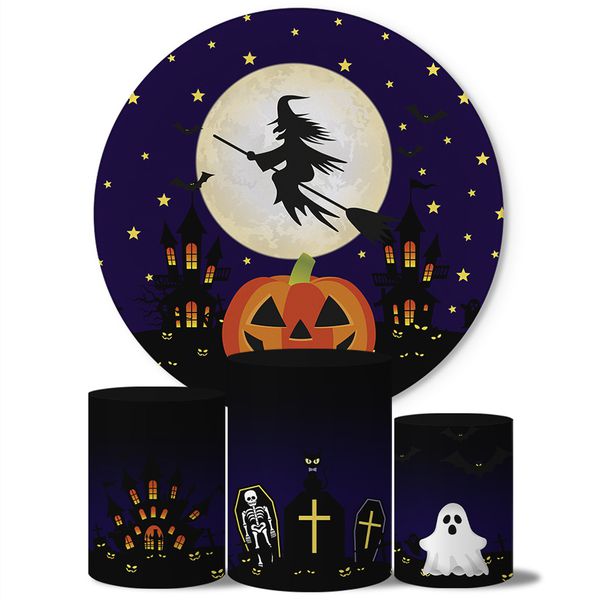 Trio Capas Cilindros + Painel Tema Halloween 4 Veste Fácil