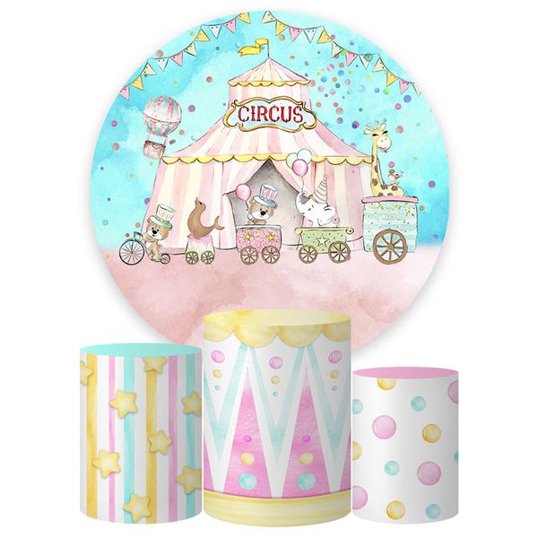 Trio Capas Cilindros + Painel Tema Circo 4 Veste Fácil