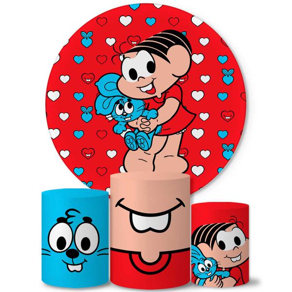Trio Capas Cilindros + Painel Tema Monica e Sansão Veste Fácil