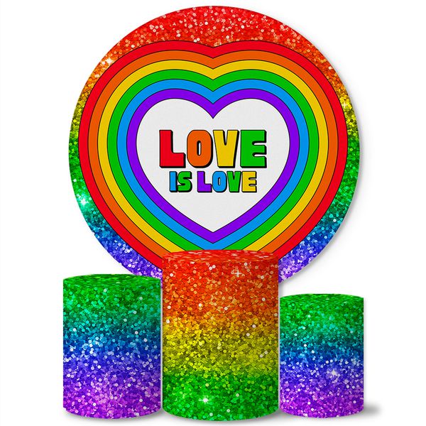 Trio Capas Cilindros + Painel Tema Lgbt Glitter Veste Fácil