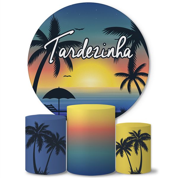 Trio Capas Cilindros + Painel Tema Tardezinha 3 Veste Fácil