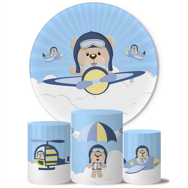 Trio Capas Cilindros + Painel Tema Ursinhos 5 Veste Fácil