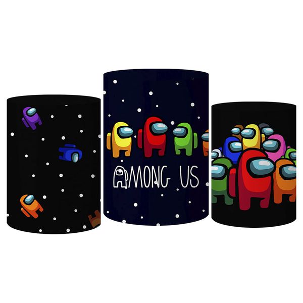 Trio Capas Cilindro Tema Among Us Veste Fácil C/ Elástico
