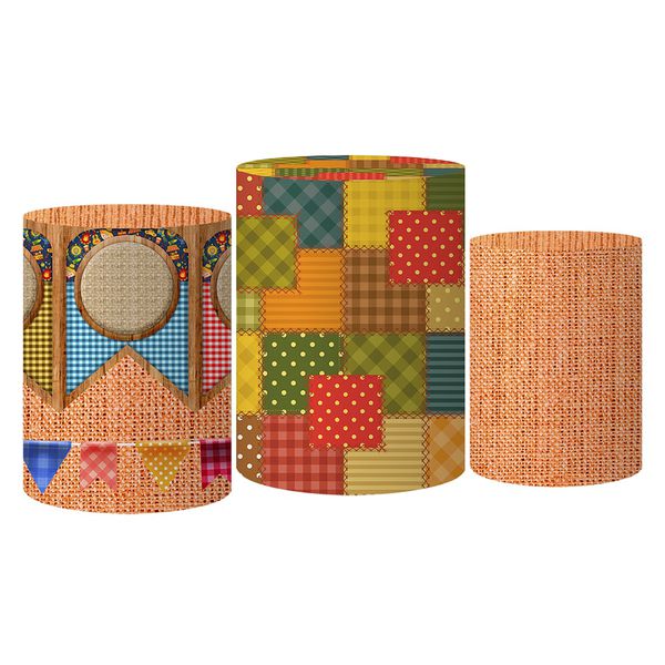 Trio Capas Cilindros Festa Junina 6 Veste Fácil C/ Elástico