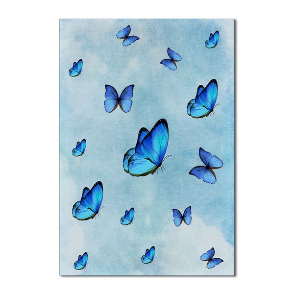 Painel Festa Retangular Tema Borboleta Azul