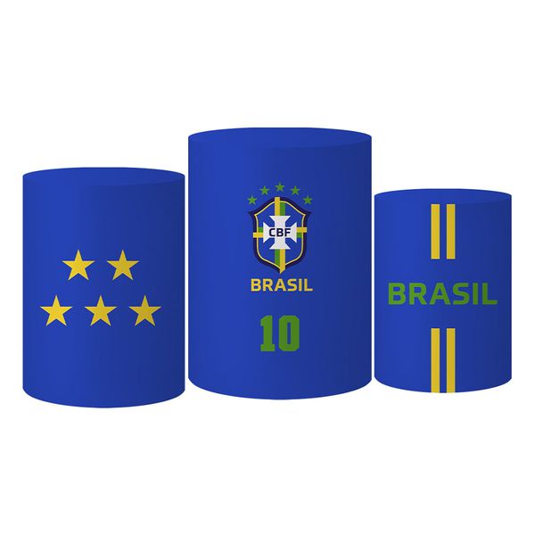 Trio Capas Cilindro Tema Brasil 2 Veste Fácil C/ Elástico