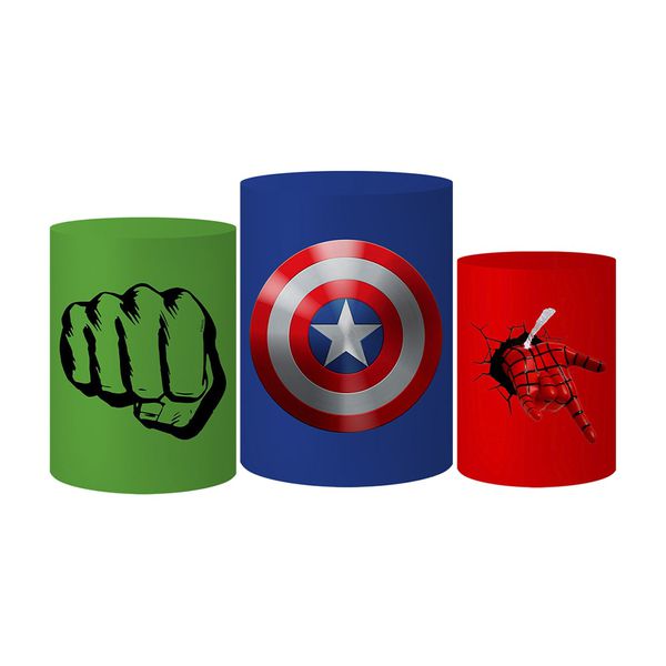 Trio Capas Cilindro Tema Vingadores Veste Fácil C/ Elástico