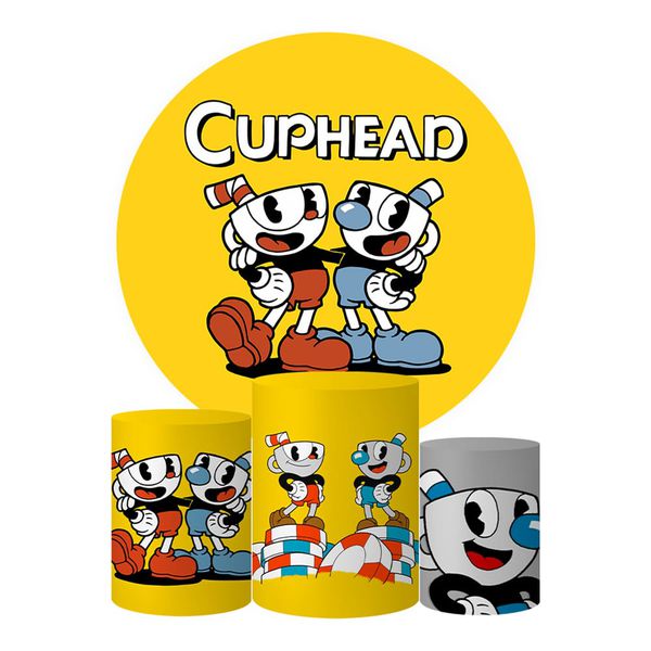 Trio Capas Cilindros + Painel Tema Cuphead Veste Fácil