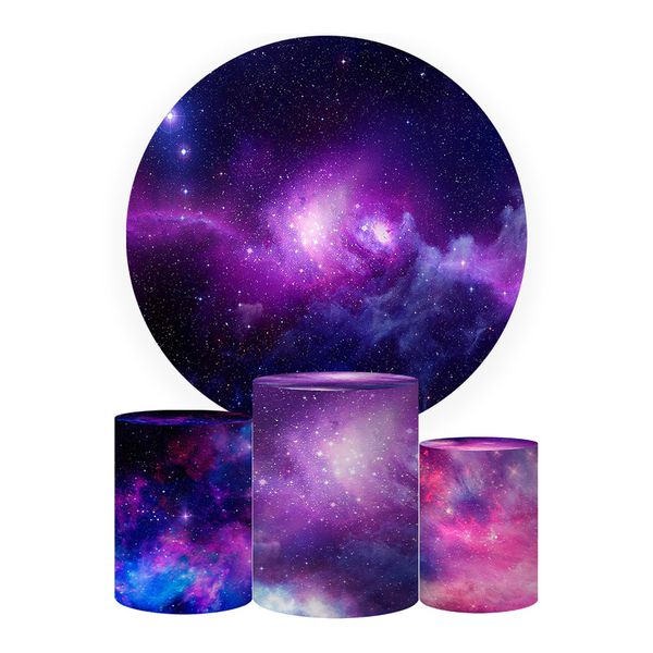Trio Capas Cilindros + Painel Tema Galáxia Veste Fácil