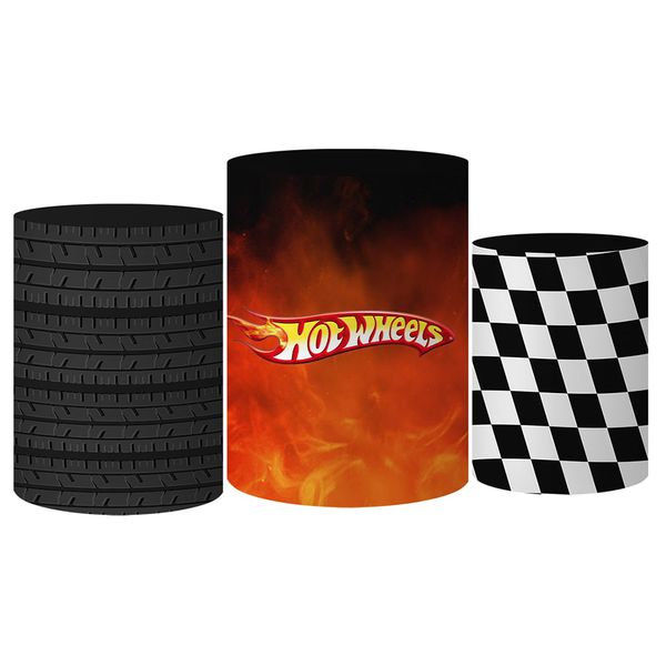 Trio Capas Cilindro Tema Hot Wheels Veste Fácil C/ Elástico