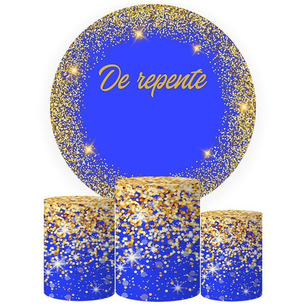 Trio Capas Cilindros + Painel Tema De Repente Azul Veste Fácil