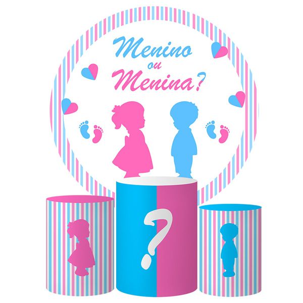 Trio Capas Cilindros + Painel Tema Menino ou Menina Veste Fácil