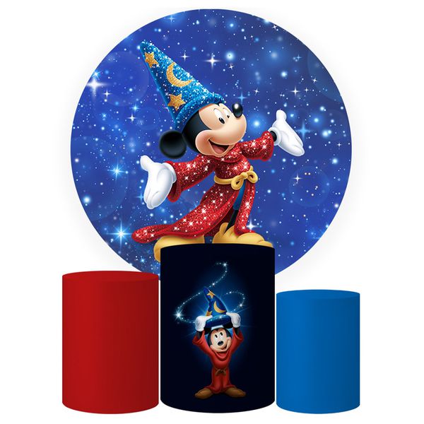 Trio Capas Cilindros + Painel Tema Mickey Magico Veste Fácil
